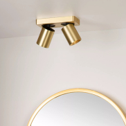Lucide Nigel - Aufbaustrahler - 20 x 10 x 11,5 cm - 2 x 5W dimmbare LED inkl. - dimmbar auf warm - matt gold