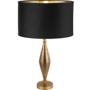 Searchlight Rye - Tischleuchte - Ø 40 x 70 cm - Messing antik, gold und schwarz