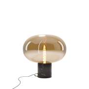 Maxlight Moonstone - Tischleuchte - Ø 45 x 45 cm - Braunglas und Schwarz