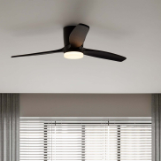 Nova Luce Aloa - Deckenventilator mit Licht und Fernbedienung - Ø 132 x 27,5 cm - 18W LED inkl. - sand schwarz und schwarz Holz