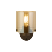 Searchlight Sweden - Wandanbauleuchte - 15 x 24 cm - mokka und bernsteinfarben