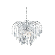 Searchlight Waterfall - Pendelleuchte - Ø 53 x 98 cm - Chrom und transparent