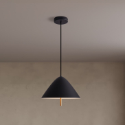 Nova Luce Oros - Hängelampe - Ø 40 x 150 cm - 17W LED inkl. - sand schwarz