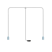 Creative Cables Eiva T-snake - tragbare Lichtgirlande - 1,8 Meter Gesamtlänge - 2 x Eiva E27 Fassung mit Silikonkabelhalter - IP65 - soft blue