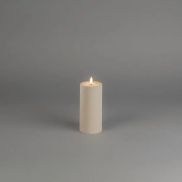 Konstsmide - LED Blockkerze mit Batterie und Flackerflamme - Ø 7 x 15 cm - IP44 - beige
