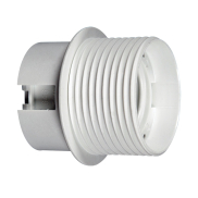 VK Lighting - Fassung E27 - Kunststoff - mit Gewinde & Flansch - Ø 4,0 x 4,5 cm - weiß