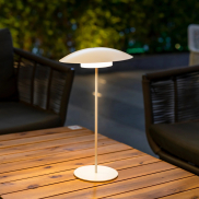 New Garden Sardinia 40 - wiederaufladbare Tischleuchte - Ø 22 x 40 cm - 6W dimmbare LED inkl - IP44 - weiß