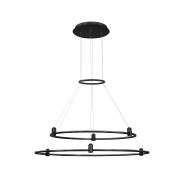 Nova Luce Dion - magnetische kreisförmige Struktur - Ø 80 x 150 cm - 200W LED inkl. - Sand schwarz