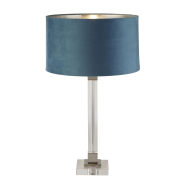 Searchlight Scarborough - Tischleuchte - Ø 38 x 67 cm - Nickel satiniert, silber und blau-grün