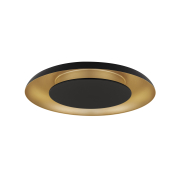 Nova Luce Epos - Deckenleuchte - Ø 60 x 6 cm - 38W dimmbar LED inkl. - Sand schwarz und gebürstetes gold