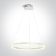 ONE Light LED Pendelleuchte Rings - Hängeleuchte - Ø 60 x 150 cm - 40W LED inkl. - weiß
