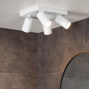 Lucide Taylor - Aufbaustrahler 4L - 24 x 24 x 12,5 cm - 4 x 5W dimmbare LED inkl. - dimmbar bis warm - IP44 - weiß