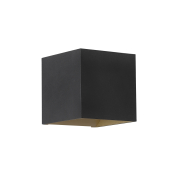 Searchlight Cube - Wandleuchte - 9,7 x 9,7 x 9,7 cm - schwarz mit gold