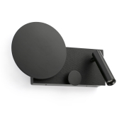 Faro Klee Right - Wandleuchte mit Leselicht - 27 x 3 x 16 cm - 10W+3W dimmbare LED inkl. - strukturiertes Schwarz