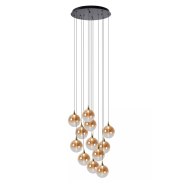 Lucide Gisela - Pendelleuchte - Ø 61 x 326 cm - 12 x 3,6W dimmbare LED inkl. - bernsteinfarben