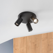 Nova Luce Tod - Aufbaustrahler 3L - Ø 22 x 12,7 cm - sandschwarz