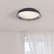 Nova Luce Vela - Deckenlampe - Ø 45 x 9,5 cm - 30W dimmbares LED inkl. - sand-schwarz und kaffeebraun