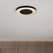 Nova Luce Pada - Deckenleuchte - Ø 60 x 5 cm - 37W dimmbar LED inkl. - Sand schwarz und Weiß