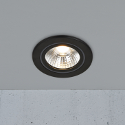 Nordlux Alec 1-Kit - Einbaustrahler - Ø 95 mm, Ø 80 mm Einbaumaß - 3 Stufen Dimmer - 6,1W LED inkl. - IP44 - schwarz