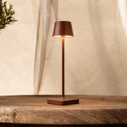 Nova Luce Deck - wiederaufladbare Tischleuchte - Ø 8,5 x 30 cm - 2W dimmbare LED inkl. - IP54 - corten