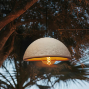 New Garden Luna 40 - Hängeleuchte mit wiederaufladbarem Akku und Fernbedienung - Ø 38,6 x 22 cm - IP54 - beige