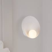 Nova Luce Minim - wandleuchte - Ø 23 x 23 cm - Sand Weiß und Opalglas