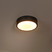 Lucide Unar - Deckenleuchte - Ø 20 x 5 cm - 12W dimmbare LED inkl - 3 Stufen Dimmer - schwarz
