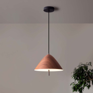 Nova Luce Oros - Hängelampe - Ø 40 x 150 cm - 17W LED inkl. - sandgestrahltes Holz
