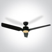 ONE Light Black Body - Deckenventilator mit Licht und Fernbedienung - Ø 132 x 35 cm - schwarz