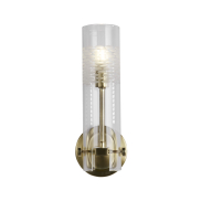 Searchlight Scope - Wandleuchte - 10 x 29 cm - IP44 - Messing satiniert und transparent