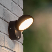 Lucide Finn - Außenwandleuchte mit Sensor - 13,5 x 11 x 13,2 cm - 12W LED inkl. - IP54 - schwarz