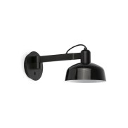 Faro Tatawin - Wandleuchte - Ø 18,4 x 38 x 15 cm - schwarz satiniert und schwarz glänzend