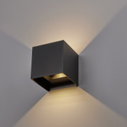 Nova Luce Epic - Außenwandleuchte - 15 x 15 x 15 cm -  2x 10W LED inkl. - IP54 - dunkel anthrazit
