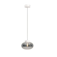 Maxlight Moonstone - Hängeleuchte - Ø 45 x 150 cm - Rauchglas und weiß