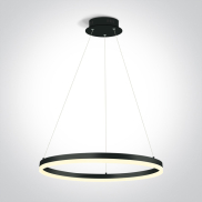 ONE Light LED Pendelleuchte Rings - Hängeleuchte - Ø 60 x 150 cm - 40W LED inkl. - schwarz