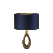 Searchlight Bucklow - Tischleuchte - Ø 40 x 46 cm - marineblau, antikes Messing und Gold
