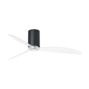 Faro Mini Tube - Deckenventilator mit Fernbedienung - Ø 128 cm - mattschwarz und transparent