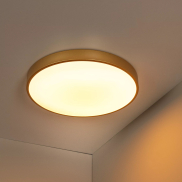 Lucide Unar - Deckenleuchte - Ø 50 x 5 cm - 36W dimmbare LED inkl - 3 Stufen Dimmer - matt gold