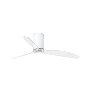 Faro Mini Tube - Deckenventilator mit Fernbedienung - Ø 128 cm - mattweiß und transparent