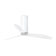 Faro Tube - Deckenventilator mit Fernbedienung - Ø 128 cm - mattweiß und transparent