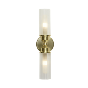 Searchlight Imperial - Wandleuchte - 10 x 37 cm - IP44 - Messing satiniert und transparent