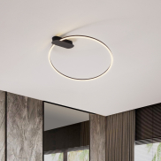 Nova Luce Kiklos - Deckenleuchte - Ø 64 x 30 cm - 30W dimmbar LED inkl. - Sand schwarz