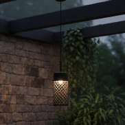 Nova Luce Motley - Außen-Pendelleuchte - Ø 10 x 175 cm - 9W LED inkl. - IP65 - Sand schwarz