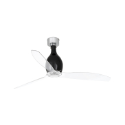 Faro Mini Eterfan - Deckenventilator mit Fernbedienung - Ø 128 cm - mattschwarz und transparent