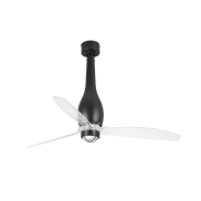 Faro Eterfan - Deckenventilator mit Licht und Fernbedienung - Ø 128 cm - 17W LED inkl. - mattschwarz und transparent
