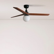 Faro Klim M - Deckenventilator mit Licht - Ø 125 cm - matt schwarz und dunkle walnuss