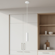 Artdelight Milano - Pendelleuchte - Ø 6,6 x 175 cm - weiß