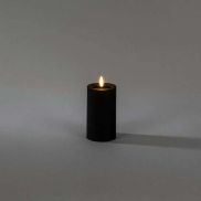 Konstsmide - LED Blockkerze mit Batteriebetrieb und Flackerflamme - Ø 7 x 12 cm - IP44 - schwarz