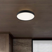 Nova Luce Roi - Deckenleuchte - Ø 40 x 8,5 cm - 37W dimmbar LED inkl. - Sand schwarz