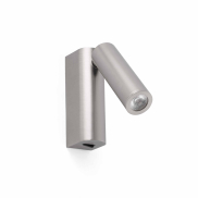 Faro Rob - Wandleuchte mit Schalter - 3,5 x 15,5 x 11 cm - 3W LED inkl. - Nickel satiniert